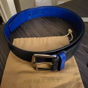 Mens - Burberry- London Check and Leather Belt
